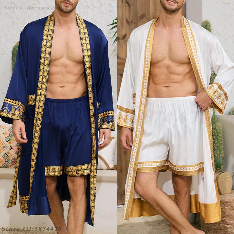 Men'S Kimono Accessories - Ensemble pyjama longue en Satin pour